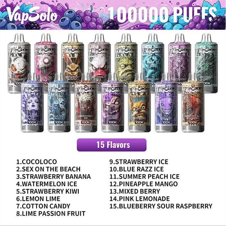 Vapsolo 100000 Puff 100K Spainish Version Disposable Vape Wholesale